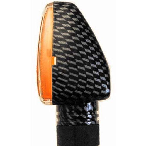 thumbnail image 2 of TNT Universal Motorcycle Arrow Turn Signals – Set Of 4, Carbon Look With Clear Glass Lamps, SA-206145 2 of 6