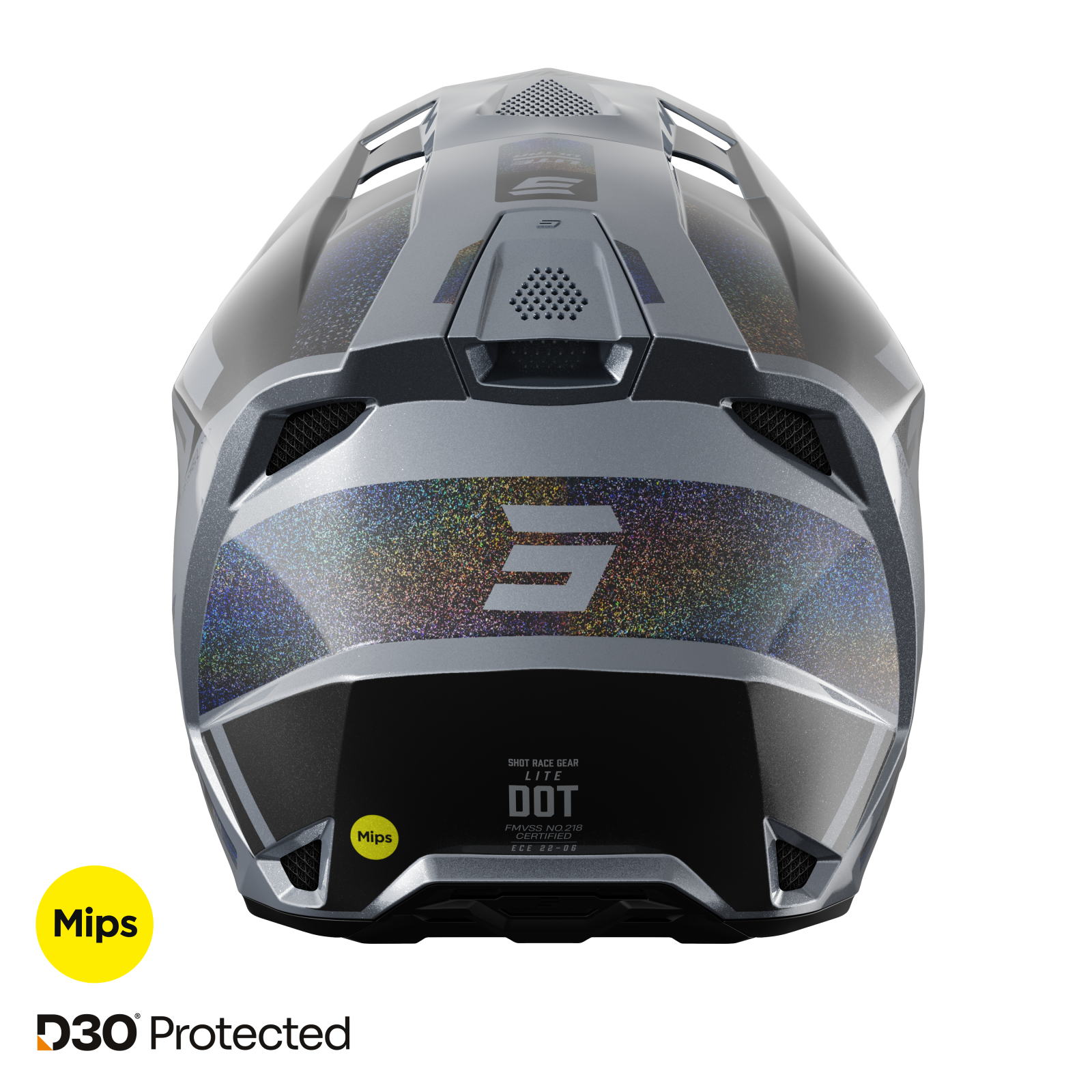 CASCO CROSS .SHOT LITE ULTRA GRIGIO OLOGRAFICO GLITTER - Image 3